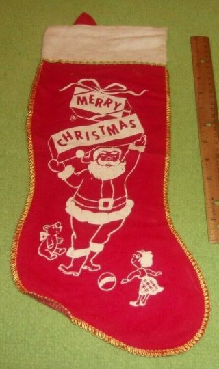 Antique? Santa Claus Christmas Stocking Decoration Rare Display Toys 1950 