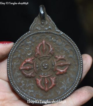 Black Bronze Cinnabar Phurba Dagger Faqi Dorje Vajra Fa Qi Amulet Pendant