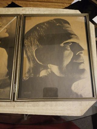 Boris Karloff Rare Vintage Autographed Frankenstein Both Signed By Boris
