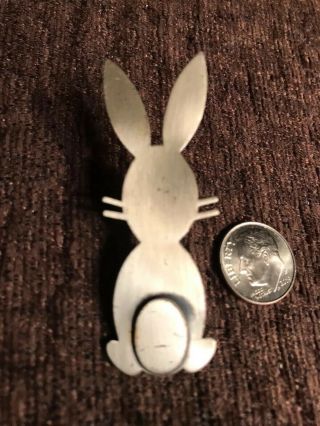 Silver Rabbit Stunning Rare Beaugraf On Back Brooch Pin 1930’s Thru 50’s L@@k