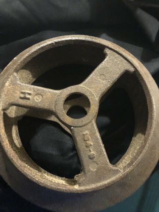 Antique Cast Iron Hand Wheel Lamp Base Industrial Old Rare Steampunk Repurpose