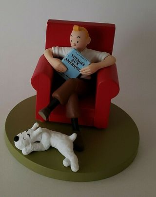 Rare Collectible Figure Moulinsart Tintin And Snowy At Home Figurine
