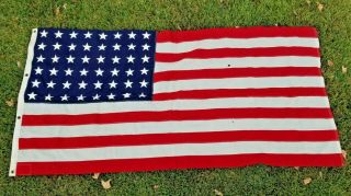 Ww2 48 Star American U.  S Flag Ensign No.  9 Sewn Stars & Stripes 82 X 40 Rare