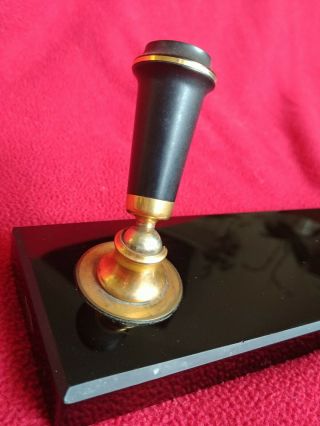 Parker Duofold? Fountain Pen Holder Long Black Marble Desk Base Antique