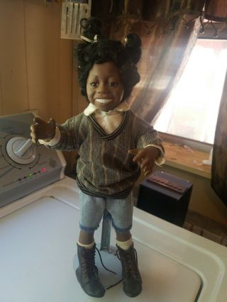 Antique African American Doll With Stand