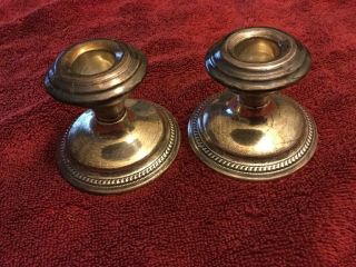 Pair Vintage Sterling Silver Candlesticks,  Weighted,  National Silver N.  S.  Co.
