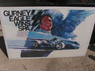 Rare Dan Gurney Eagle Wins Spa Poster Formula 1 F1