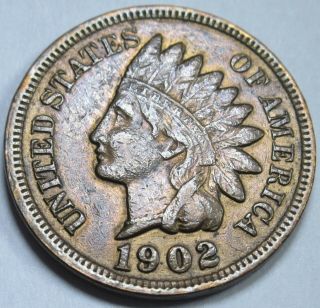 1902 Xf - Au Us Indian Head Penny Cent Antique Old U.  S.  Currency Coin Money Usa