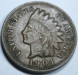 1904 Xf - Au Us Indian Head Penny 1 Cent Old Antique U.  S.  Currency Money Coin Usa