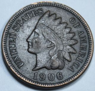 1906 Vf - Xf Us Indian Head Penny 1 Cent Old Antique U.  S.  Currency Money Coin Usa