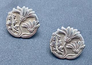 Wonderful Art Nouveau Silver Buttons By Henry Matthews 1902