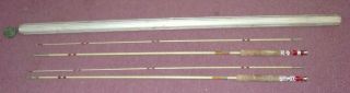 Pair (2) Of Vintage Buddy 1600 Fiber Glass Fly Rod Fishing Poles In Metal Tube
