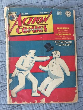 Rare 1948 Golden Age Action Comics 116 Classic Cover Complete