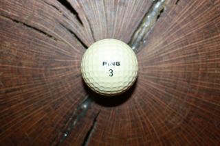 VINTAGE MUSTARD AND WHITE PING GOLF BALL RARE 3