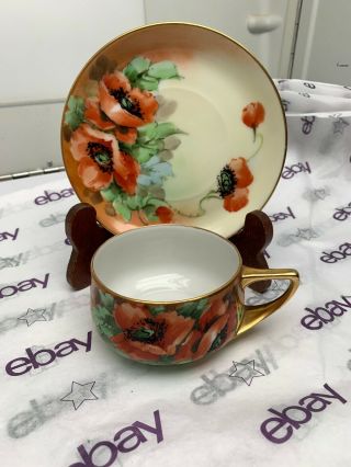 Rare Rosenthal Donatello Hand Painted Tea Cup And Saucer
