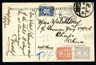 1930 Postage Due Card From Indonesia To Chefefo/china Rare