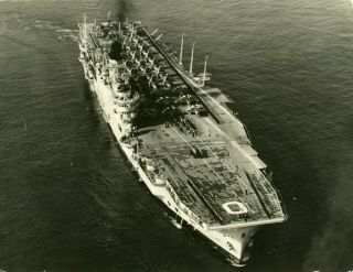 Rare - Royal Navy - Photo - Hms Ark Royal - Port Stations - 1957