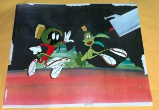 Marvin Martian And K9 Hand Painted And Inked Color Model Cel 1990s Rare