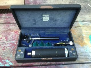 Rare Vintage Ww2 Welch Allyn Military Hospital Otoscope Set