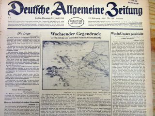 2 Rare 1944 German Ww Ii D - Day Newspapers Wth Allied Invasion Of Normandy France