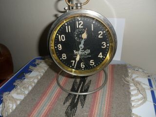 Antique The National Call Ingraham 8 Day Alarm Clock With Stand
