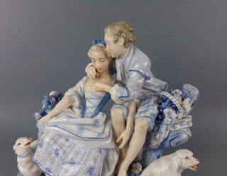 Antique Large Jean Gille Vion Baury French Porcelain Figurine of Young Pare 19C 2