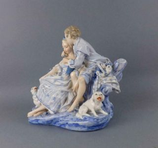 Antique Large Jean Gille Vion Baury French Porcelain Figurine of Young Pare 19C 3