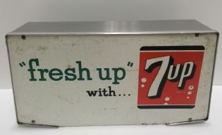 Vintage 1950s 7 - Up Metal Sign Dispenser Topper (rare)