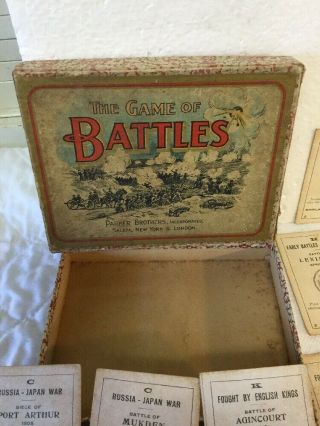 Rare Antique Parker Brothers The Game Of Battles With 34 Cards 2