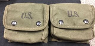 RARE WW II US Army Medical Corps Web Belt First Aid Kit Pouches with Supplies 3