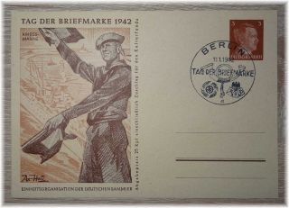 77 Germany 3rd Reich Rare Postcard " Kriegsmarine " Fdc Berlin 1942