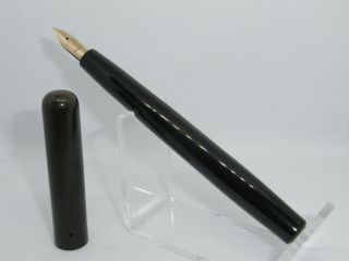 Antique Unbranded Hard Rubber Eyedropper Fountain Pen Flexy 14ct F Nib