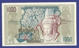 Rare Uncirculated 1000 Rupiah 1952 Banknote From Indonesia Huge Value