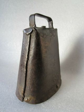 Antique Rustic Hand - Forged Bronze Metal Cow Bell Agricultural Salvage 3