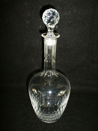 Rare 19th C Baccarat Crystal Glass Decanter W/ Stopper & Pattern
