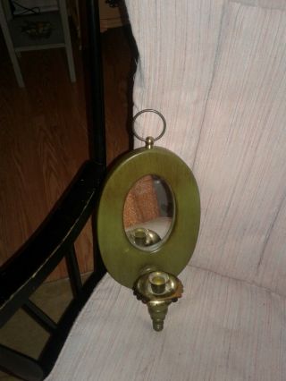 Tell City Chair Company Solid Hard Rock Maple Antique Sconce And Mirror Green