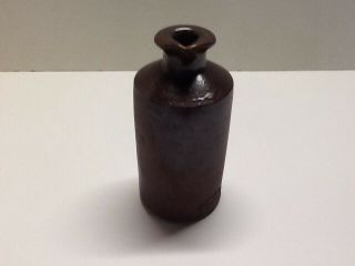 Antique Stoneware Master Ink Bottle With Pour Spot And Makers Mark.