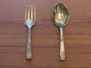 Vintage Sterling Silver Fork & Spoon 34 Grams 1.  2 Ounces