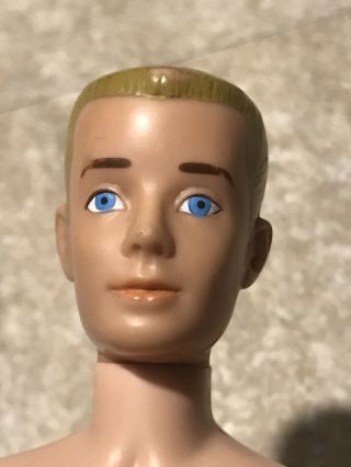 Vintage 1962 Ken Blonde Painted Hair Doll With Blue Eyes