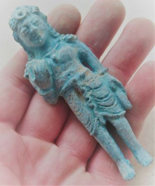 Ancient Roman Near Eastern Bronze Statuette Of A Young Man
