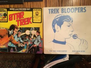 Star Trek Bloopers Lp Rare Third Season Record And Star Trek Book & Record Set