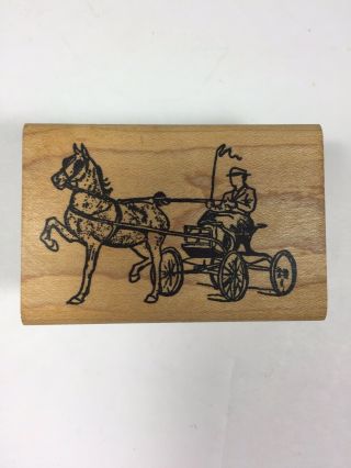 Hackney Pony Horse Rubber Stamp Harness Buggy Cart Wagon Stamp Pad Co.  Rare