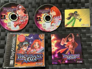Thousand Arms (playstation 1,  Ps1) Rare Rpg,  Booklet,  Hologram Card,  Double Disc