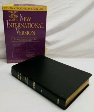 Rare International Version Holy Bible Black Leather 1984 Niv Oxford Scofield