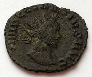 268 - 270 A.  D.  Claudius Gothicus Antoninianus.  Antique Roman Silver Coin.