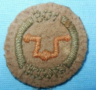 Antique 1928 - 1929 Boy Scouts Carpenter Proficiency Felt Badge Scouting Scarce