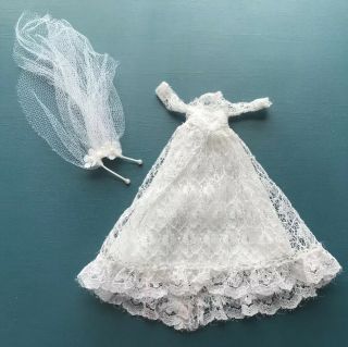 Vintage Dawn Doll Wedding Dress And Veil
