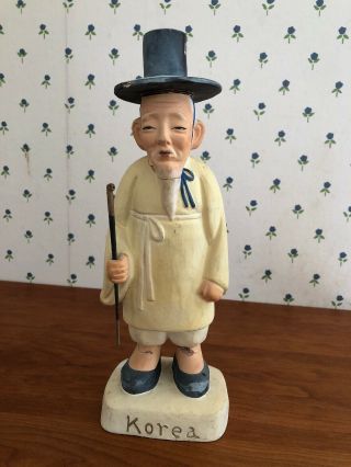 1950s Antique Korean Old Man Doll Vintage Korea