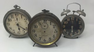 Antique Alarm Clocks Repair Big Ben Steam Punk Repurpose