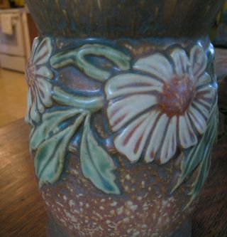 Rare Vintage Art Pottery Vase Sunflower design Great Weller Roseville 2